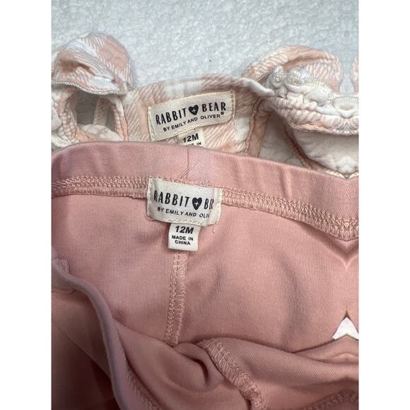 RABBIT BEAR BABY PLAID TOP AND SHORTS - Picture 4 of 4